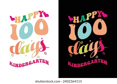 Happy 100 days of school Typography t shirt design