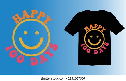 happy 100 days t shirt design,100th days,t shirt design eps file ,
