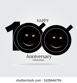 Happy 100 Years Anniversary Celebration Vector Template Design Illustration
