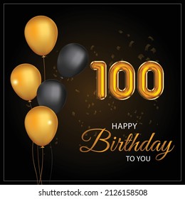 Happy 100th Birthday, Greeting Card, Vector Illustration Design.
