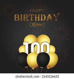 Happy 100th Birthday Greeting Card Vector Stock Vector (Royalty Free ...