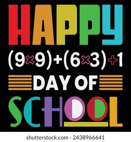 Happy 100th Day of Schoo Back To School T-Shirt Design, Posters, Greeting Cards, Textiles, and Sticker Vector Illustration