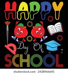 Glücklicher 100. Tag der Schule Zurück zur Schule T-Shirt-Design, Poster, Grußkarten, Textilien und Aufkleber Vektor-Illustration