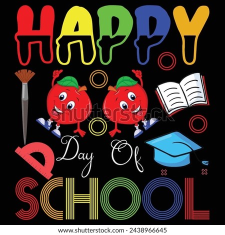 Happy 100th Day of Schoo Back To School T-Shirt Design, Posters, Greeting Cards, Textiles, and Sticker Vector Illustration