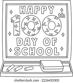 Happy 100th Day Of School Coloring Page for Kids