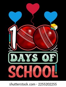 Happy 100th day of school. Congratulatory lettering for the celebration of the hundredth day of the student of the school, t shirt design