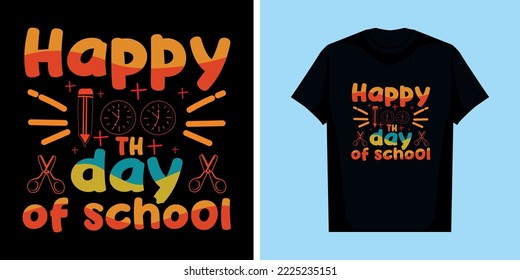 Happy 100th Day Of School T Shirt Design