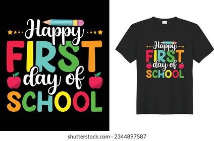 Happy 100th day of school typography t-shirt Design print ready vector template. Welcome Back to School, Teacher, kindergarten, Kids, tacos, Pre-k, poster, and Decorative Awesome illustration.