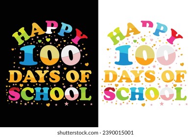 Happy 100th day of school vector t-shirt design