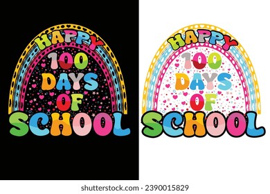 Happy 100th day of school vector t-shirt design,