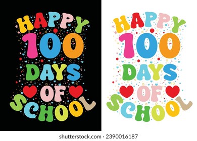 Happy 100th day of school vector t-shirt design