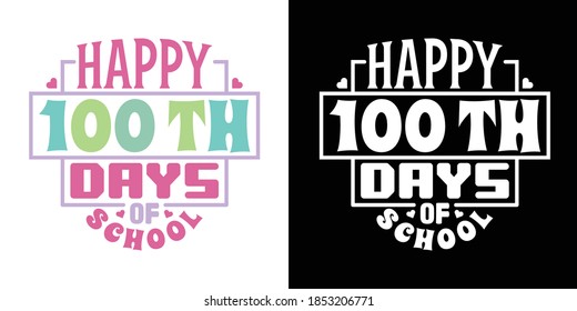 Happy 100th Days Of School Printable Vector Illustration