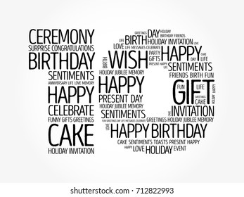 Happy 10th birthday word cloud collage concept