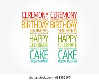 Happy 11th birthday word cloud collage concept