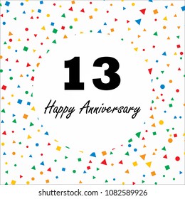 Happy Anniversary Card Colorful Background Stock Vector (Royalty Free ...