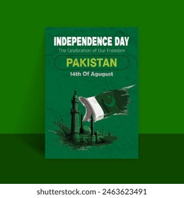¡Feliz 14 de agosto, Día de la Independencia de Pakistán! Diseño de Plantilla de volante.