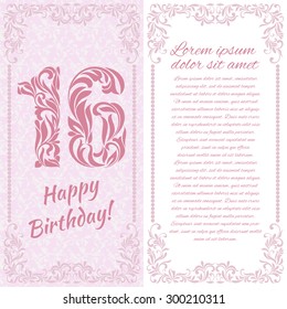 Happy 16th Birthday. Greeting card