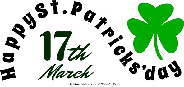 Happy St.Patricks’day 17th March with shamrock