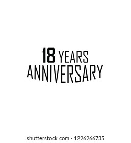 happy 18 years anniversary celebration simple logo