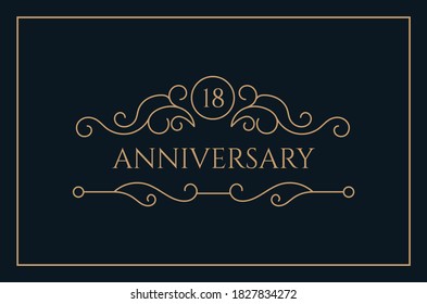 Happy 18th birthday background. - Vector.