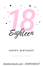 Happy 18th Birthday Celebration Design with place for your name.