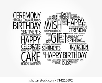 Happy 18th birthday word cloud collage concept