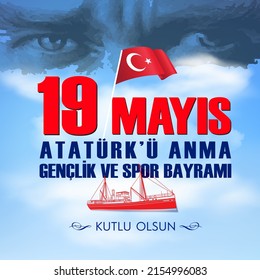 Feliz 19 de mayo conmemoración de Atatürk, Día de la Juventud y el Deporte.