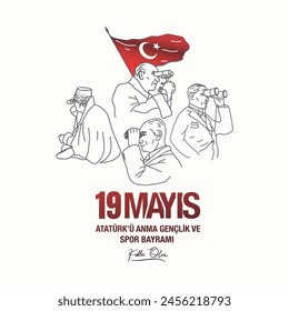 Feliz 19 de mayo Conmemoración de Atatürk, Día de la Juventud y el Deporte.  Traductor de turco: 19 Mayıs Atatürk'ü Anma Gençlik ve Spor Bayramı kutlu olsun.