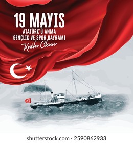 Happy 19 May Commemoration of Atatürk, Youth and Sports Day.  Turkish Translate: 19 Mayıs Atatürk'ü Anma Gençlik ve Spor Bayramı kutlu olsun.