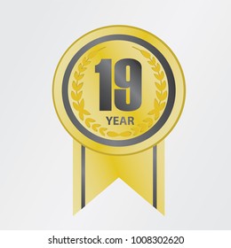 happy 19th anniversary years cards  - Logo for 19th year anniversary greeting -  19year anniversary  business - congratulation  nineteen year anniversary for company