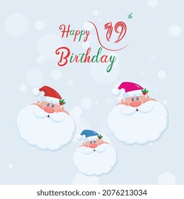 Happy 19th   birthday, Greeting card, Vector illustration design.
