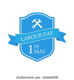 Happy 1st may - Labour day. isolated on white background. Vector illustration.