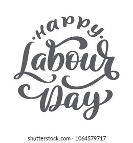Happy 1st may lettering vector background. Labour Day logo concept with wrenches. International Workers day illustration for greeting card, poster design, Isolated on white background