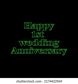 Happy 1st wedding anniversary vector style