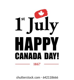 Happy 1th July Canada Day Card Stock Vector (Royalty Free) 642118666 ...