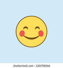 happy 2 colored line icon. Simple yellow and brown element illustration. happy concept outline symbol design from emoji set