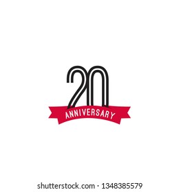 Happy 20 Year Anniversary Vector Template