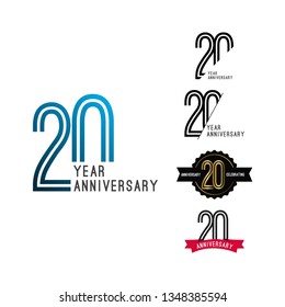 Happy 20 Year Anniversary Vector Template
