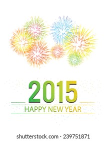 Happy 2015 new year with confetti. Vector illustration.