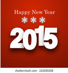Happy 2015 new year. Vector paper illustration. 