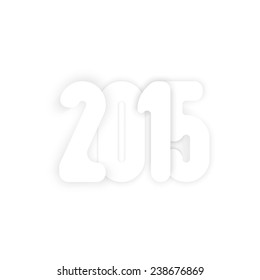 Happy 2015 new year. Vector paper illustration.