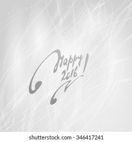 "Happy 2016" Easy background with snowflakes and inscription. A vector.