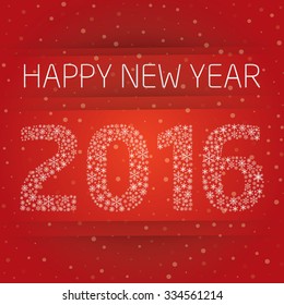 Happy 2016 new year with snowflake