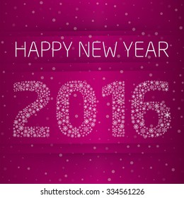 Happy 2016 new year with snowflake