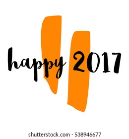 Happy 2017 (Brush Lettering Vector Illustration Design)