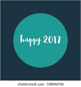 Happy 2017 (Brush Lettering Vector Illustration Design)