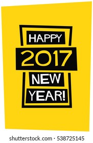 Happy 2017 New Year (Flat Style Vector Illustration Poster Design)