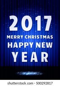 Happy 2017 New Year Flyer. Christmas Greeting Card. Vector illustration