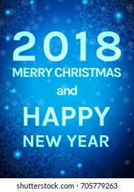 Happy 2018 New Year Flyer. Christmas Greeting Card