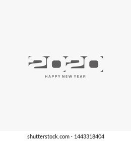 Happy 2019 new year logo in black style for your seasonal holidays flyers, greetings and invitations cards and christmas themed congratulations and banners. Vector illustration.